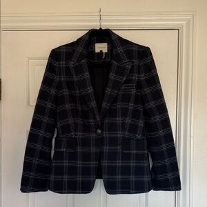 COURT & ROWE Navy Checkered Blazer
